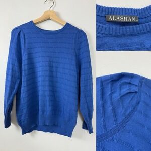 Alashan Cotton Cashmere Blend V Neck Pullover Sweater Light Green NWT Size M NWT